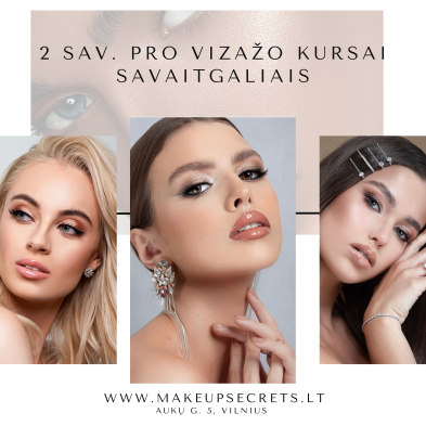 2 SAV. INTENSYVŪS PROFESIONALAUS VIZAŽO KURSAI, VILNIUJE