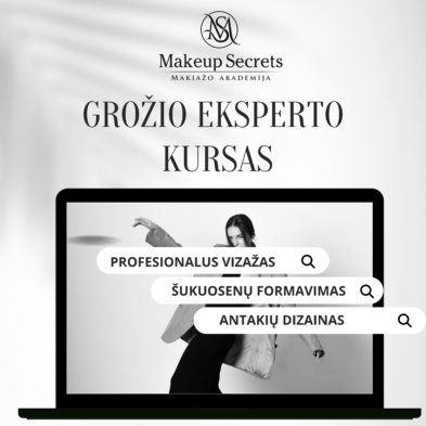 GROŽIO EKSPERTO KURSAS: Makiažai, šukuosenos, antakiai (3 mėn.)